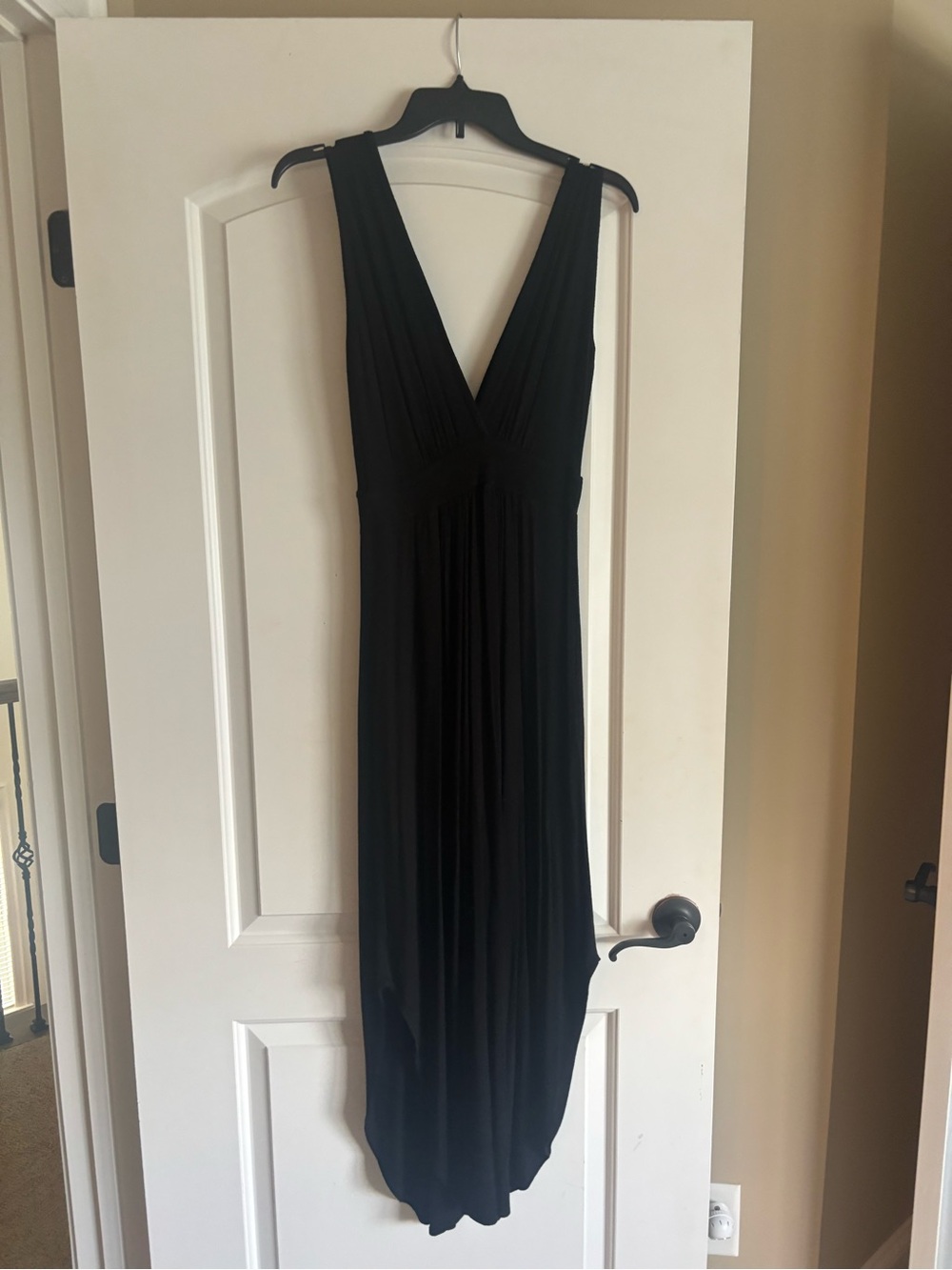 Classic Black Sleeveless Maxi Dress with V-Neck